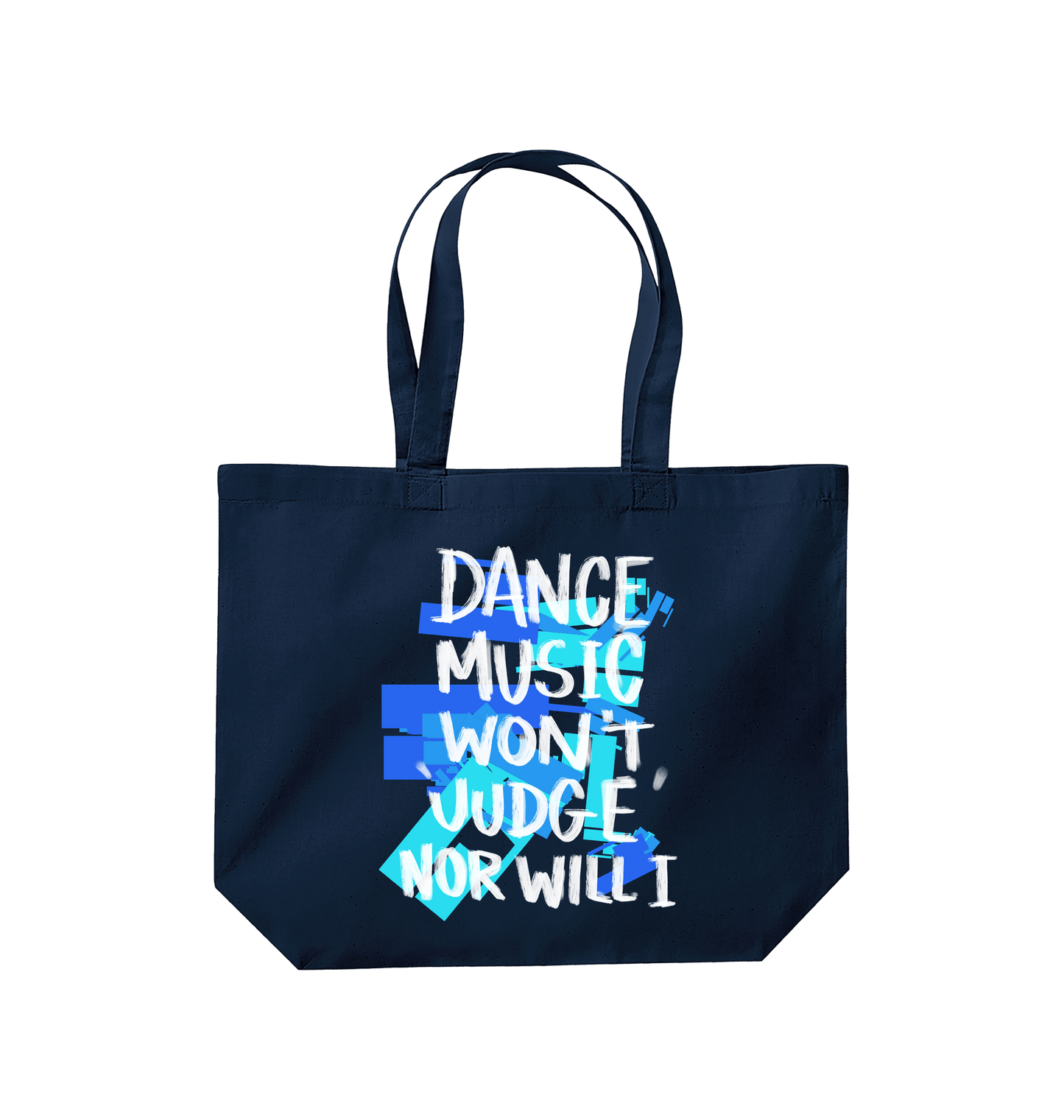 French Navy Printed Bag Front