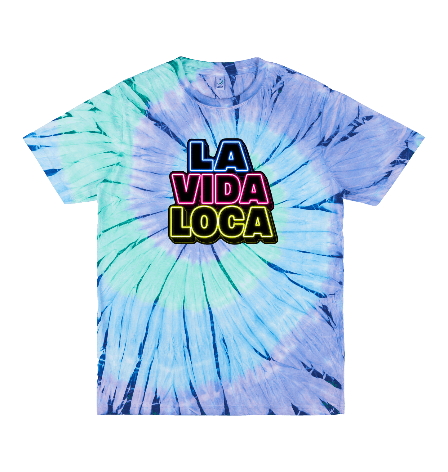 Tie Dye Blue Green Printed T-shirt Front